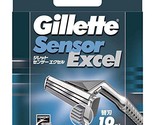 Gillette Sensor Excel Single Item 10 Replacement Blades Shaving Razor Men&#39;s - £18.52 GBP