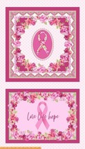 24&quot; X 42&quot; Panel Love Pink Breast Cancer Awareness Cotton Fabric Panel D7... - £6.94 GBP