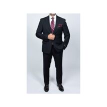 Mens DKNY 100% Wool Two Button Notch Lapel Formal Business Slim fit 1504 Black image 2