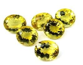 Top HI-Quality 46.6Ct 6pc Wholesale Lot SYNTHETIC Citrine Oval Facted Gemstones - $35.96