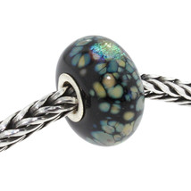 Authentic Trollbeads Glass 62020 Black Flower Mosaic - £15.10 GBP