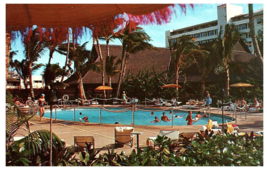 Princess Kaiulani Hotel Pool Deck Waikiki Hawaii Postcard 1974 - £7.11 GBP