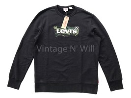 Levis Red Tab Mens L Black Wash Cracked Camo Bat Wing Logo Fleece Sweats... - $506.78 MXN