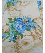 Blue Floral Pattern Fabric For Crafting 55 1/2&quot; X 34 1/2&quot; - £12.10 GBP