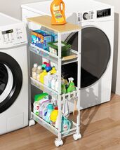 Durable 4 Tier Rolling Storage Unit -  Alloy Steel for Home Organization - $93.01