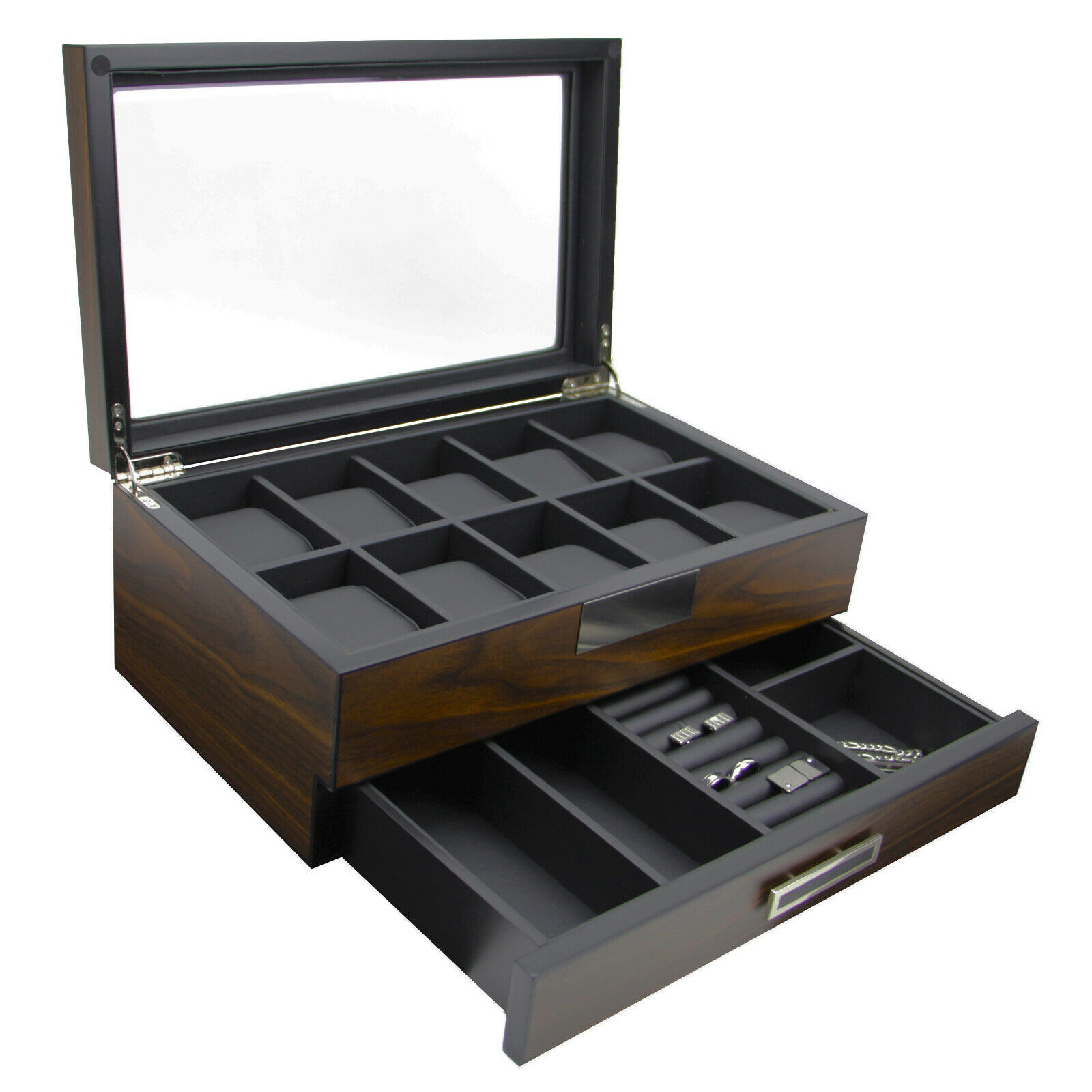 Primary image for DECOREBAY Luxury Wooden Watch Valet Sunglasses Jewelry Box Storage Sweetheart