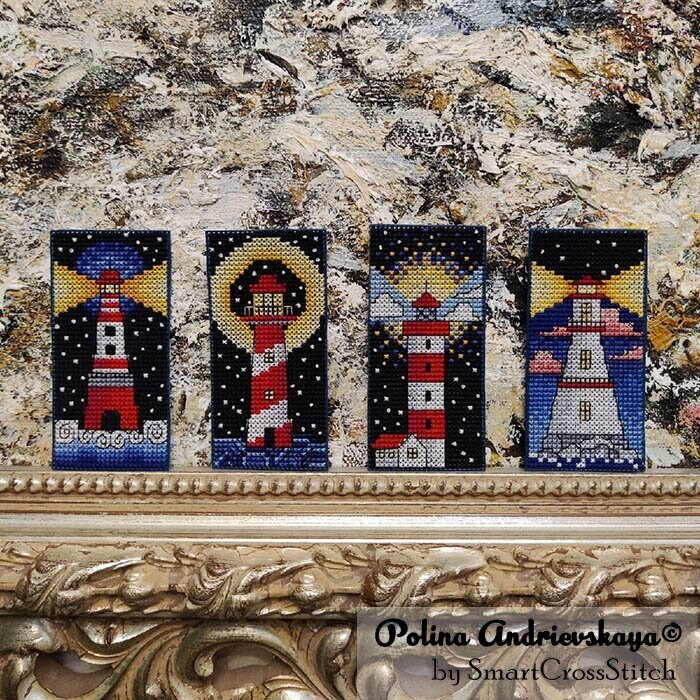 Mini cross stitch Lighthouse pdf pattern - Sea light embroidery lighthou... - $18.69