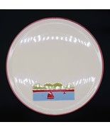 Vtg Ceramic 11.5&quot; Serving Plate Platter w/ Sail Boat Scene Made in West ... - $550.81 MXN