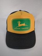 Vintage John Deere Trucker Snapback Hat Mesh Rope Foam Nissun Black - £23.52 GBP