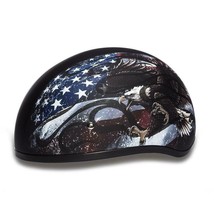 Daytona Skull CAP USA Half Helmet Motorcycle DOT Approved Daytona Helmet... - £72.18 GBP