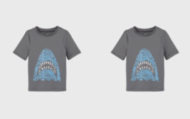 2 x NWT Cat &amp; Jack Toddler Boys&#39; Shark Graphic UPF 50+ Rash Guard, Gray, 18M - £7.01 GBP