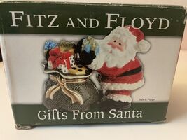 FITZ &amp; FLOYD Gifts From Santa Claus Set Of SALT &amp; PEPPER SHAKERS New Inl... - $23.82 CAD