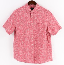 UNTUCKit Linen Button Up Shirt Mens Large Pink Floral Messina Hawaiian T... - $27.80