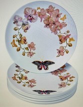 Decorative Plastic Plates | 10 Dinner Plates Fluttering Collection 10.25”, Pink - £18.45 GBP
