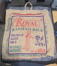 Royal Basmati Rice Burlap Zippered Bag, 10 Pounds - Per-Owned - £7.86 GBP