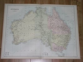 1884 Black Antique Map Of Australia Melbourne Sydney Brisbane Adelaide Perth - £29.51 GBP