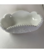 Vintage KEMPLE YUTEC White Milk Glass STAR &amp; FAN Rectangular Dish. - £51.40 GBP