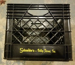 Schneider Valley Farms Williamsport PA Dark Brown Plastic Dairy Milk Crate - $18.69