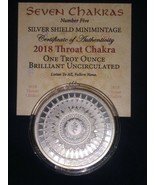 1 oz silver 2018 throat Chakra Vishuddha BU low COA! .999 silver shield - $117.00