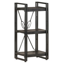 3-Tier Bookcase Black 40x30x80 cm Solid Mango Wood - £72.08 GBP