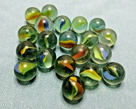 Vintage Glass Marbles Cats Eye Toy Game Shooter Transparent Agate 20 Pcs - £14.79 GBP