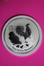 Gem BU 2017 Australia Year Of The Rooster 1 OZ Silver Lunar Same Coin In... - $1,092.41 MXN
