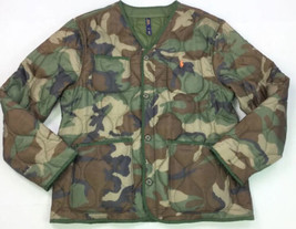Polo Ralph Lauren V-NECK Water Repellent Reversible Quilted Camo Military Jacket - £141.87 GBP