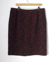 Michael Michael Kors Red Black Pencil Skirt Lace Print Women size XL Str... - £14.73 GBP