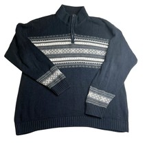 Vintage Dockers Sweater Mens Extra Large Black Grandpacore 1/4 Zip Mock ... - $8.60