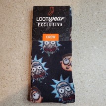 Rick &amp; Morty Men&#39;s Crew Socks Size 6-12 Adult Swim Lootwear Exclusive -New - $9.90