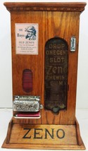 ZENO Chewing Gum 1c Oak Cabinet Dispenser, Circa 1890 #2 - £2,377.48 GBP