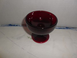 Anchor Hocking Royal Ruby:   Twisted/Balled Stem 5 0z Sherbet/Dessert Dish - £8.90 GBP