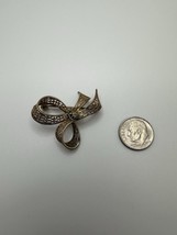 Vintage Gold Over Sterling Silver Ribbon Brooch 3.8cm - $46.28