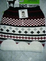 Walmart Brand Dog Sweater Black Maroon Polar Bear Face MEDIUM NEW - £8.40 GBP