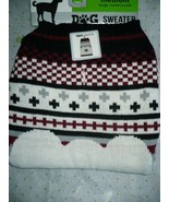 Walmart Brand Dog Sweater Black Maroon Polar Bear Face MEDIUM NEW - £8.44 GBP