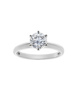 Solid Genuine 14k White Gold 1 1/4ct Round Fine Cubic Zirconia Engagemen... - $340.00+