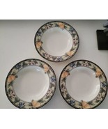 Mikasa Intaglio Garden Harvest Flat 9 3/8&quot; Soup Salad Bowls - Set of  3 - $24.27