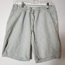 Mondetta Womens Bermuda Athleisure Shorts Size Large Light Gray Tie Waist - $13.58