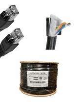 150Ft Cat5E Outdoor Black 24 Awg Patch Cable - £57.37 GBP