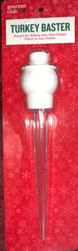 Gourmet Club Turkey Baster Kitchen Utensil White Snowman Brand New - $2.85