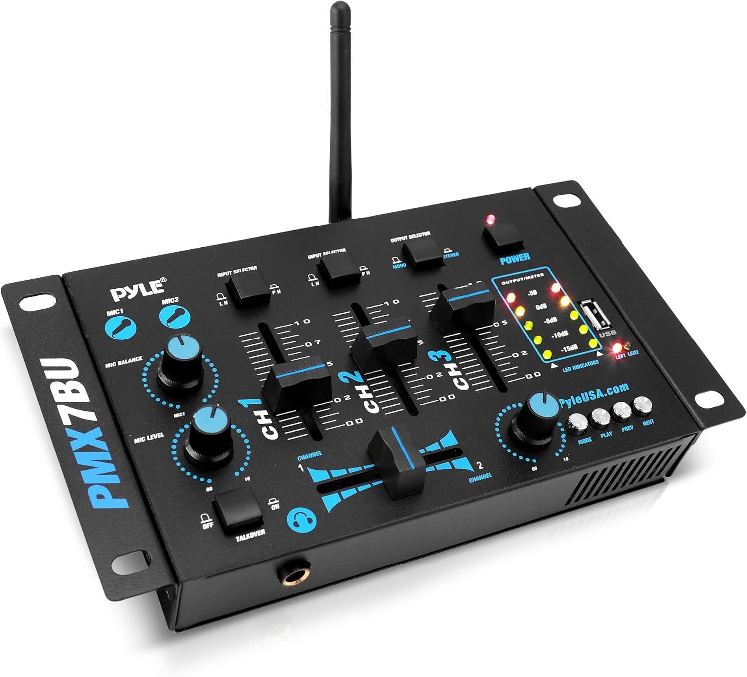 Pyle Wireless Dj Audio Mixer - 3 Channel Bluetooth Compatible Dj, Black - $56.92