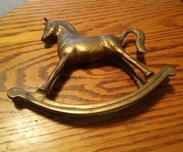 000 Vintage Brass Rocking Horse 6&quot; Tall  - $15.99