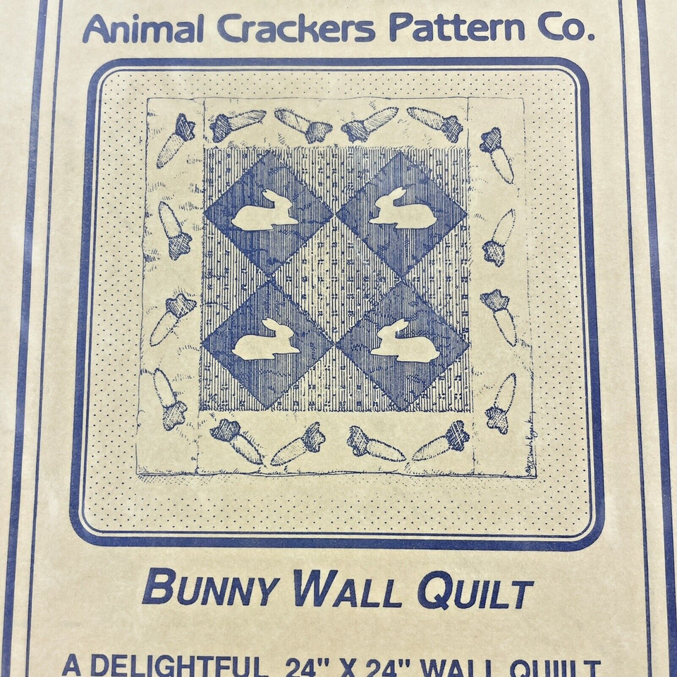 Animal Crackers Quilt Pattern Bunny Rabbits 24x24 in. Item image 3