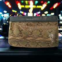 Vintage Leather Crossbody Bag Animal Print Handbag Clutch Snake Reptile 90s 80s - £23.26 GBP