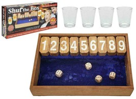 The Classic Pub Game Shut The Box Drinking Game With Four Shot Glass For Adults - £12.80 GBP