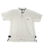 Orvis Mens Large White 3 Button Cotton Collared Polo Shirt American Flag... - $14.99