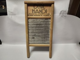 Vintage Small 18&quot; x 8-1/2&quot; Columbus Washboard CO. DUBL HANDI Washboard. - £19.97 GBP