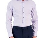 Alfani Men&#39;s Slim Fit Herringbone Dress Shirt Lavender 15-15.5 32-33 - £16.06 GBP