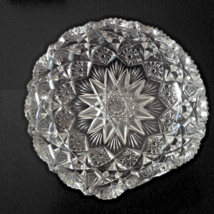 American Brilliant Cut Crystal Libbey FLORENCE Serving Bowl Rolled Rim 9 1/4 Dia - £35.61 GBP