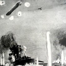 German Blucher Torpedoed By Meteor WW1 Print 1917 Battle In North Sea SmDwC5 - £23.50 GBP